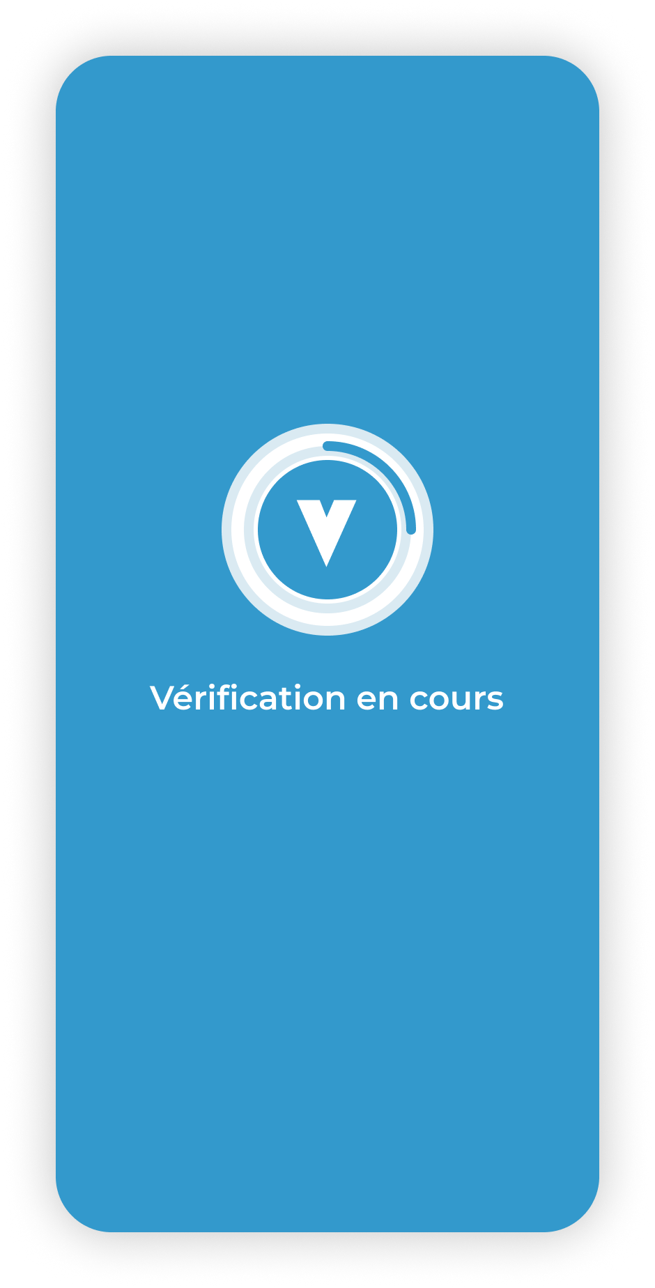 Ecran mobile d'attente de validation